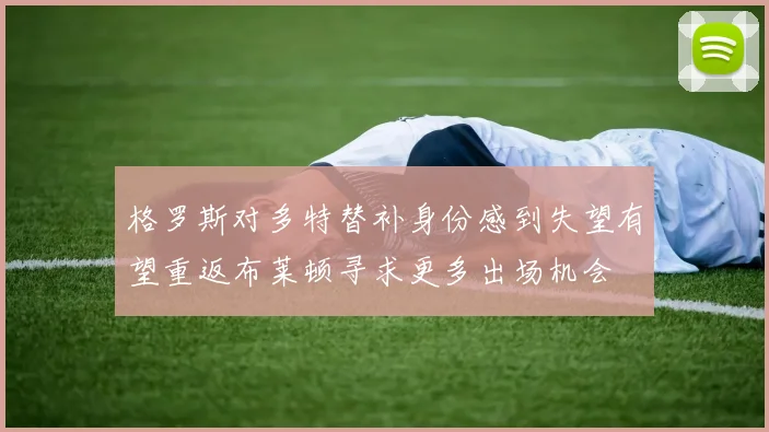 格罗斯对多特替补身份感到失望有望重返布莱顿寻求更多出场机会